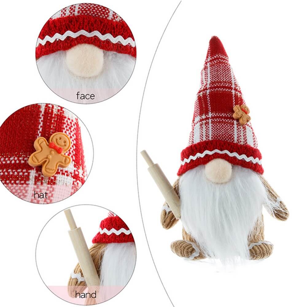 Set di 2 gnomi in costume di pan di zenzero decorazione natalizia