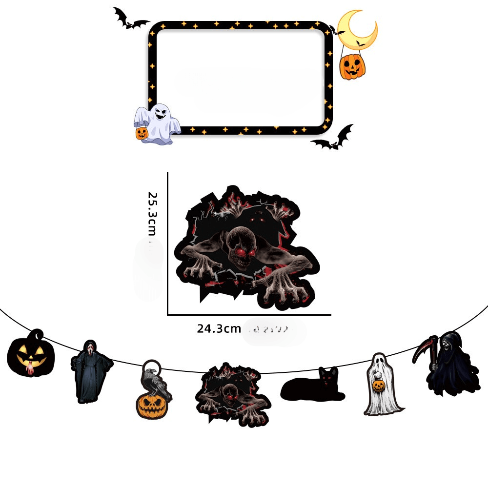 Guirlande en papier effrayante pour décoration de fête d'Halloween
