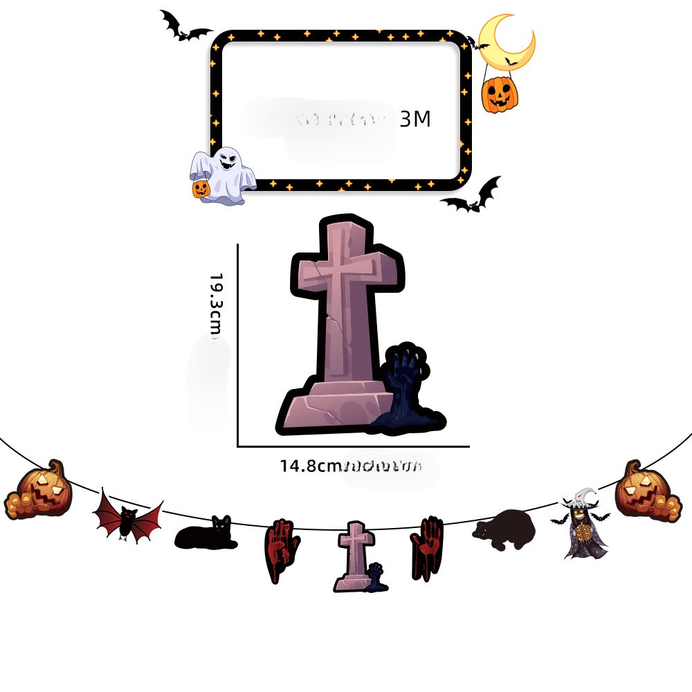 Guirlande en papier effrayante pour décoration de fête d'Halloween