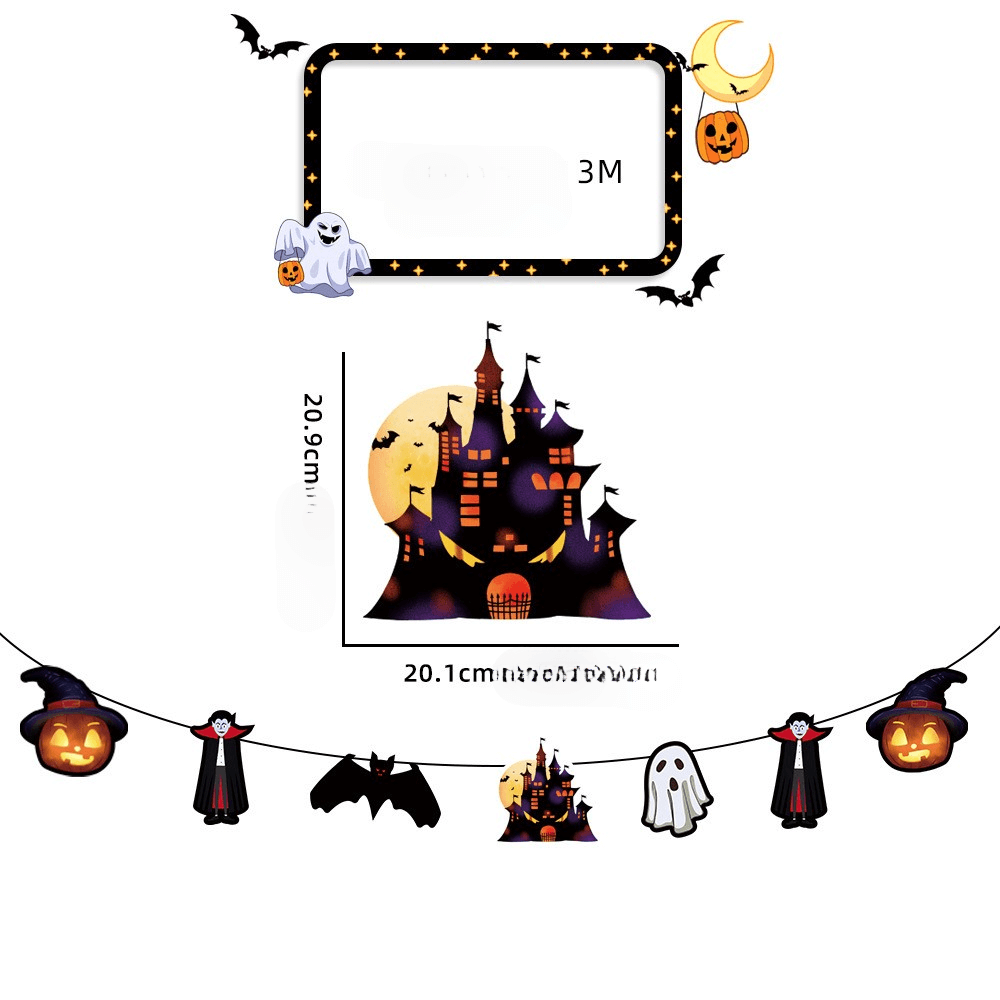Guirlande en papier effrayante pour décoration de fête d'Halloween