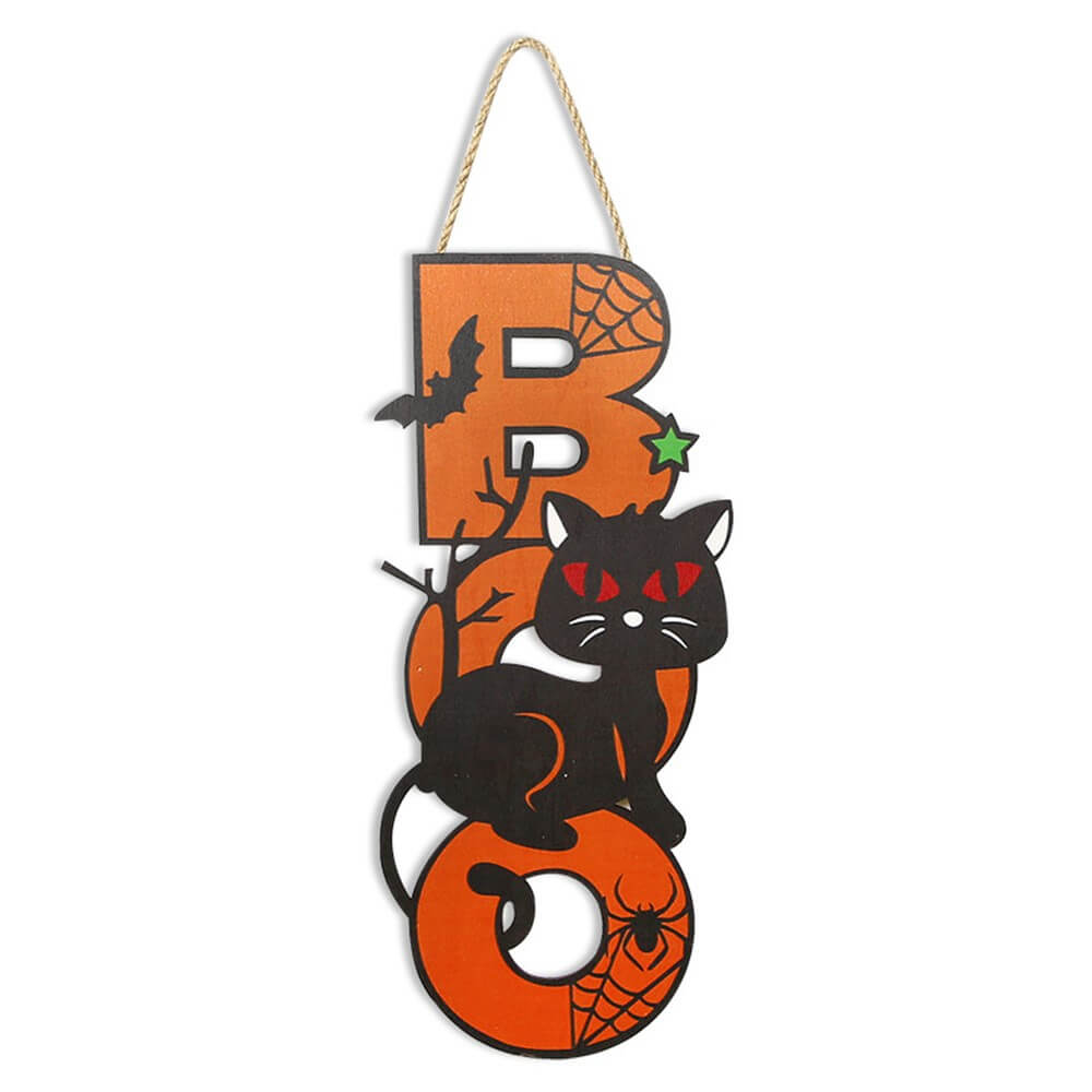 Accroche-porte en bois pour décoration de fête d'Halloween