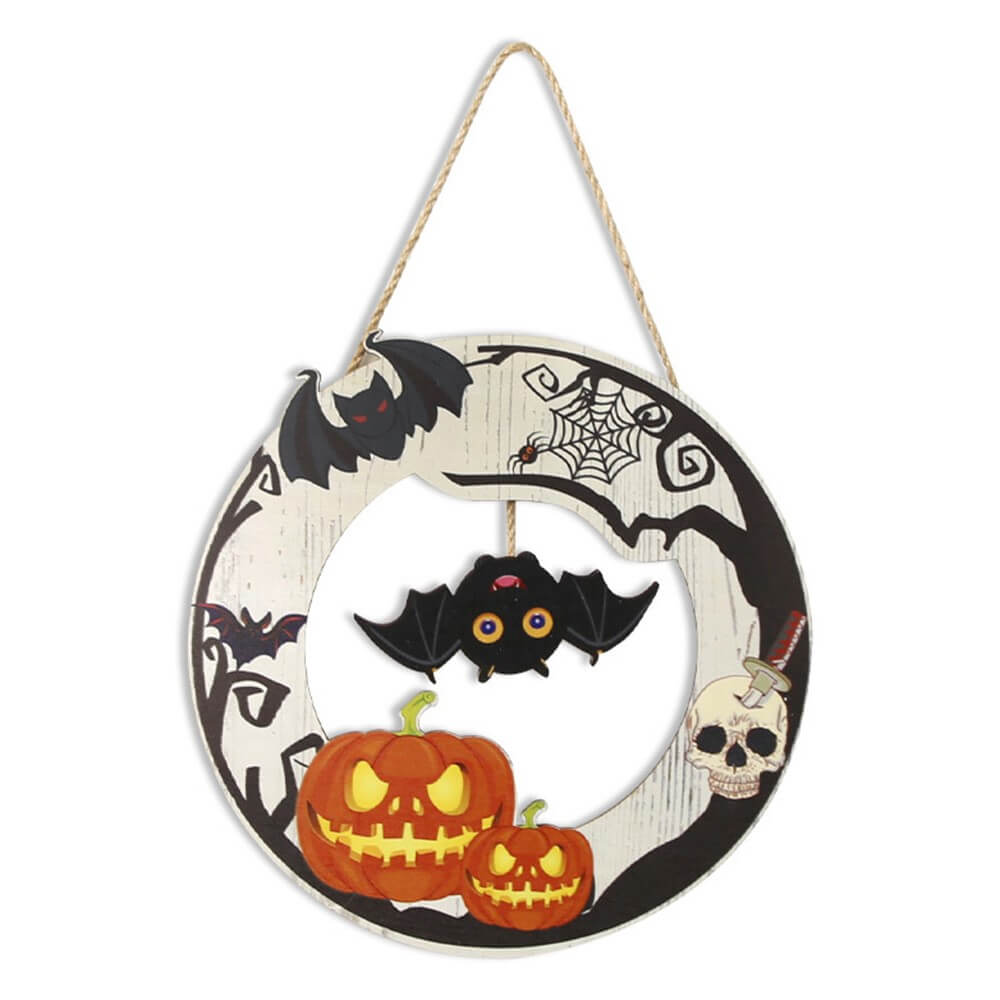 Accroche-porte en bois pour décoration de fête d'Halloween