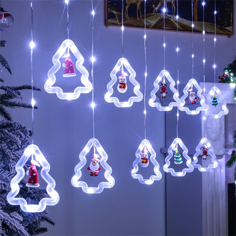 Luci di fata à tenda LED per interni ed esterni, alberi di Natale 3m