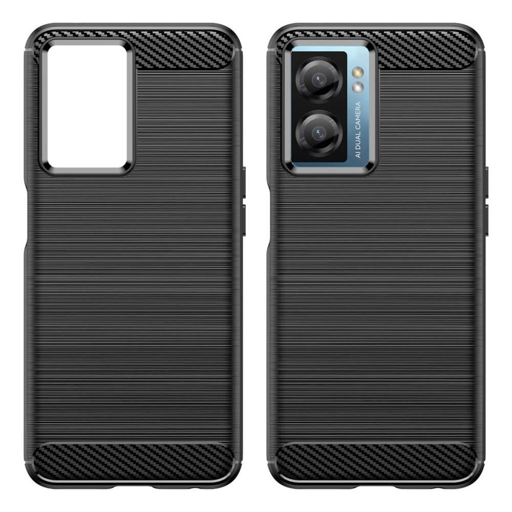 OPPO A57s - Cover in look metallo carbone
