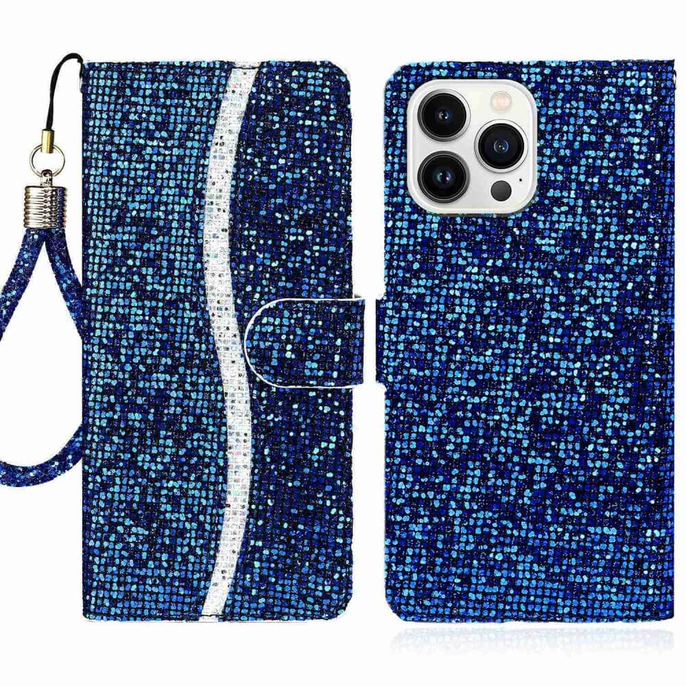 iPhone 14 Pro - Glitter Leather Case