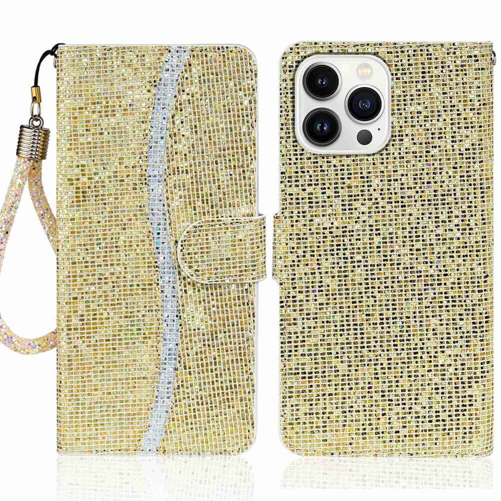iPhone 14 Pro - Glitter Leather Case