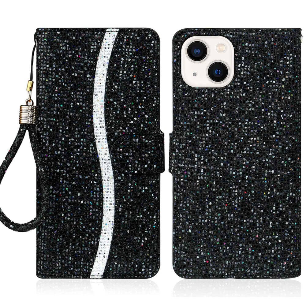 Iphone 14 Plus - Custodia In Pelle Glitterata