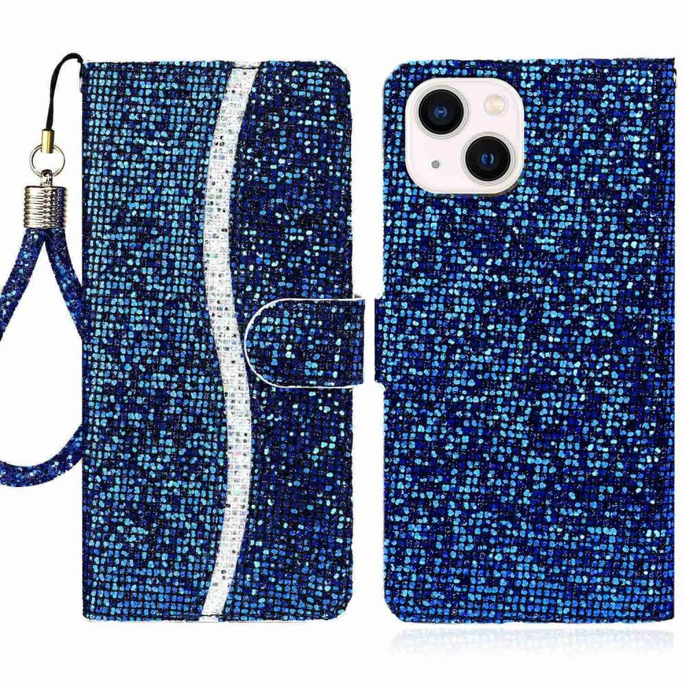 Iphone 14 Plus - Custodia In Pelle Glitterata