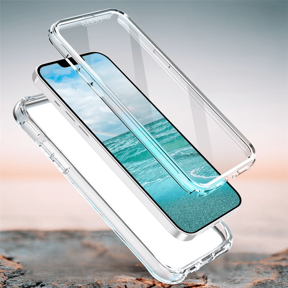 Mit der Cover-Discount iPhone 14 Pro - Full Protection Schutzhülle und Displayschutz bleibt Ihr Smartphone mit Strand-Wallpaper bestens geschützt und sichtbar.