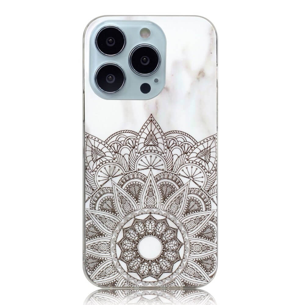 iPhone 14 Pro Max - Silicone Rubber Case White Marble