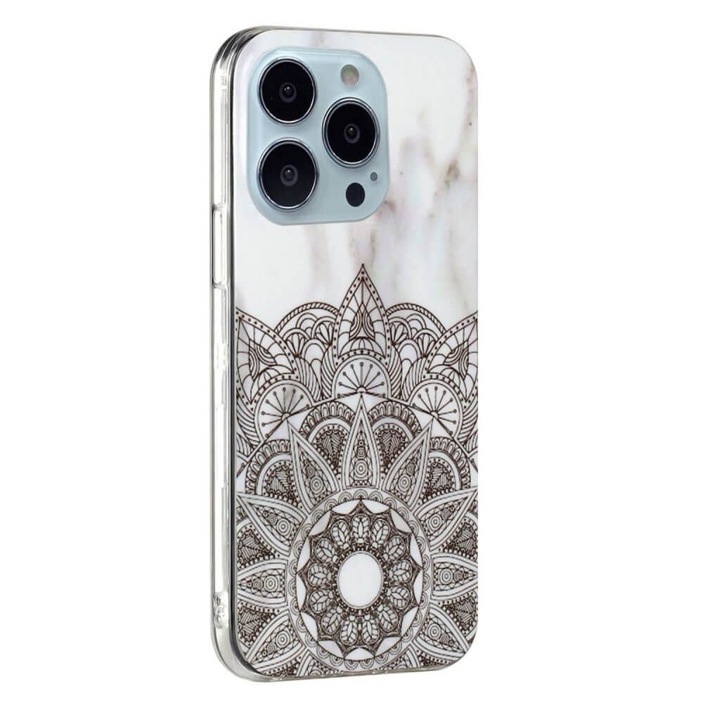 iPhone 14 Pro Max - Silicone Rubber Case White Marble