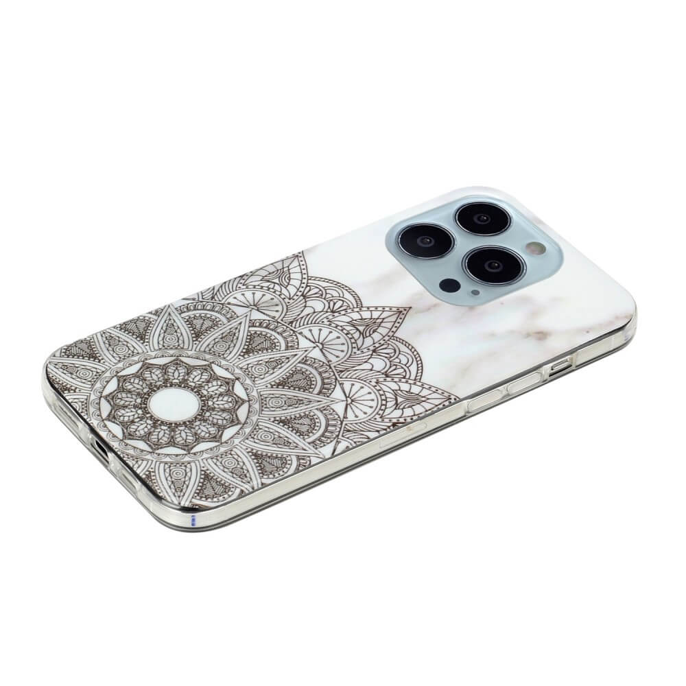iPhone 14 Pro Max - Silicone Rubber Case White Marble