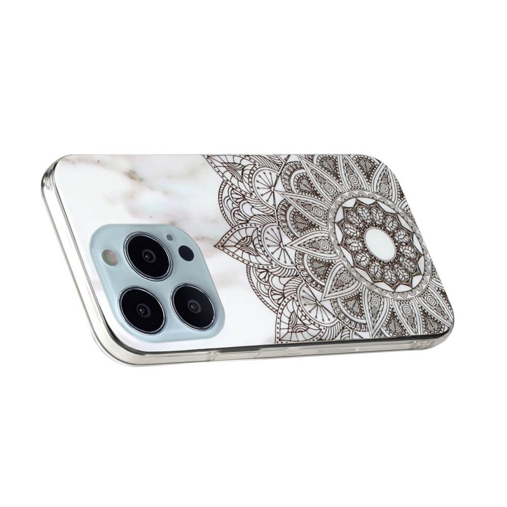 iPhone 14 Pro Max - Silicone Rubber Case White Marble