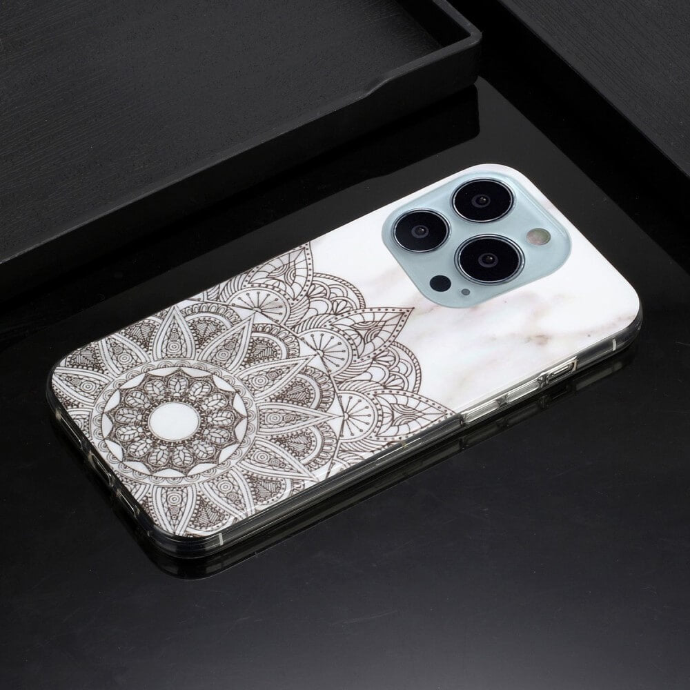 iPhone 14 Pro Max - Silicone Rubber Case White Marble