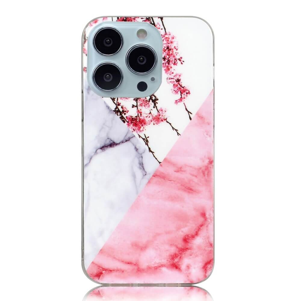 iPhone 14 Pro Max - Silicone Rubber Case White Marble
