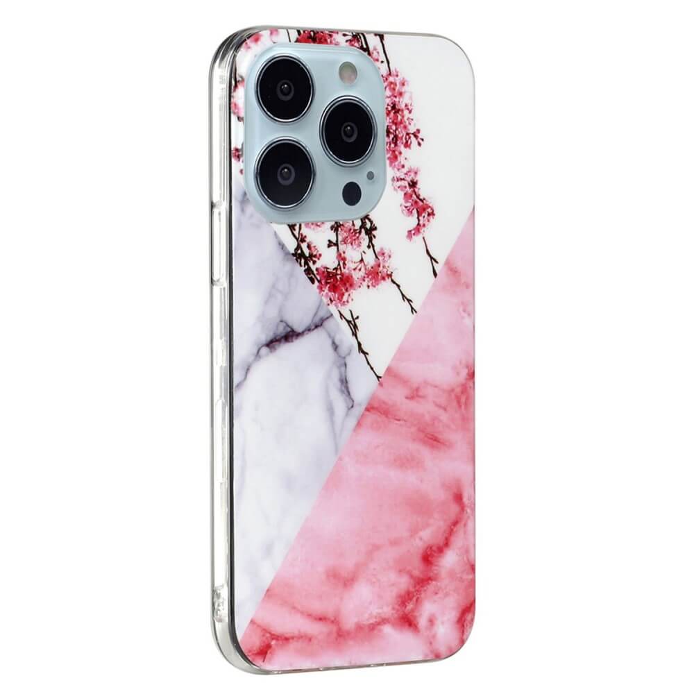 iPhone 14 Pro Max - Silicone Rubber Case White Marble