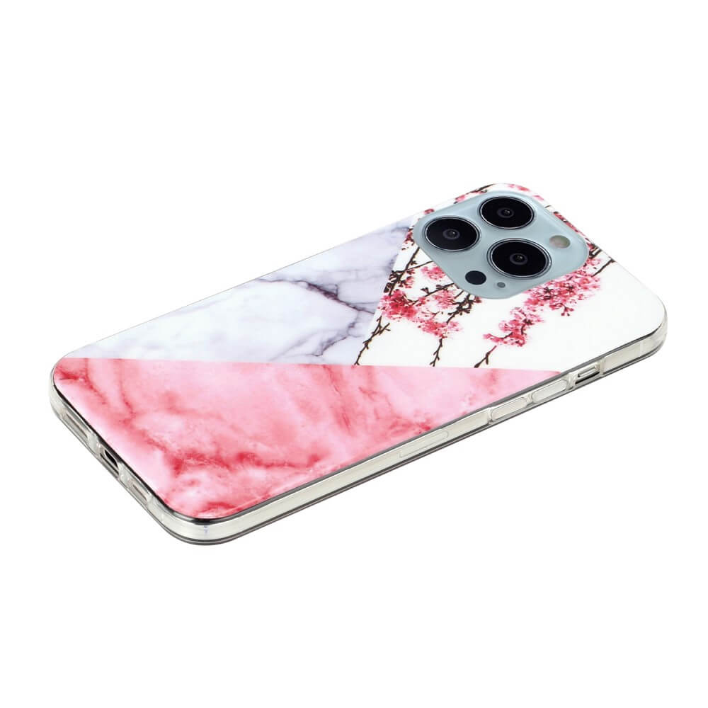 iPhone 14 Pro Max - Silicone Rubber Case White Marble