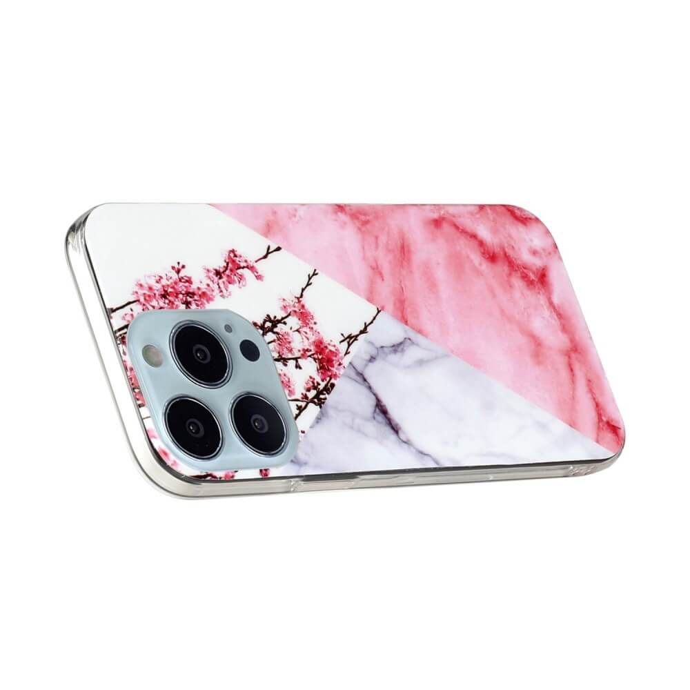 iPhone 14 Pro Max - Silicone Rubber Case White Marble