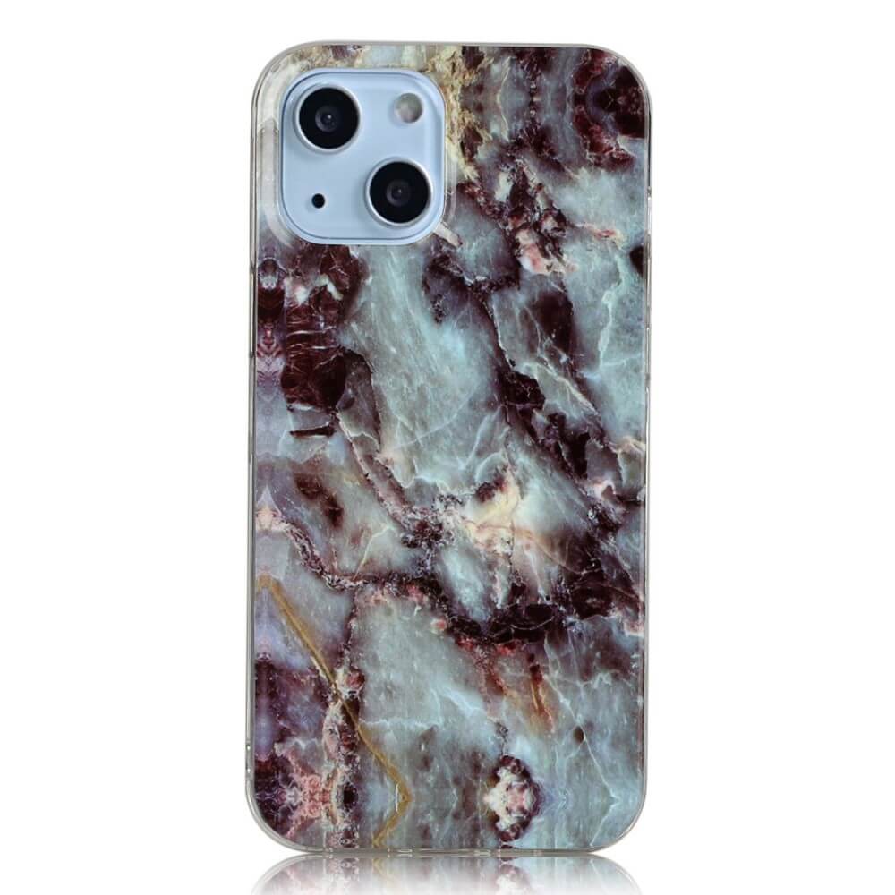 iPhone 14 Plus - Custodia in gomma Cyan Marble