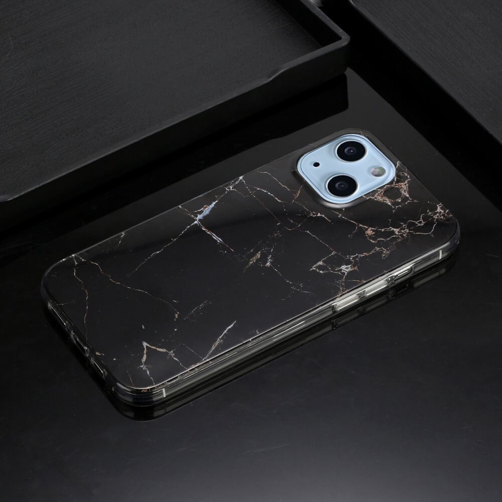 iPhone 14 Plus - Custodia in gomma Cyan Marble