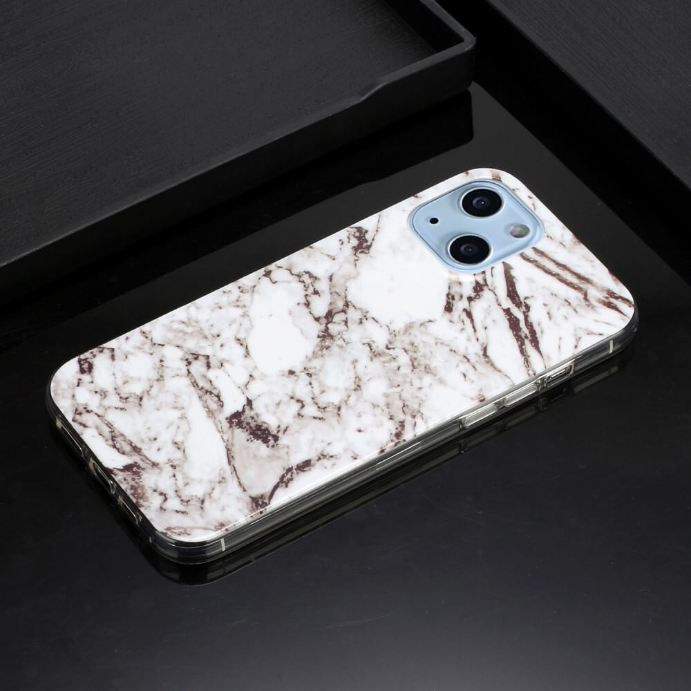 iPhone 14 Plus - Custodia in gomma Cyan Marble
