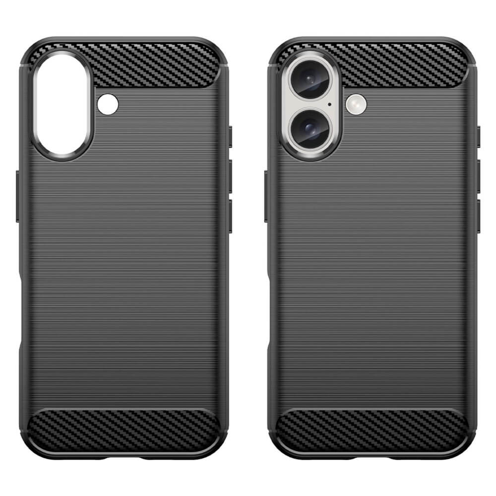 iPhone 16 Plus - Metall Carbon Look Hülle