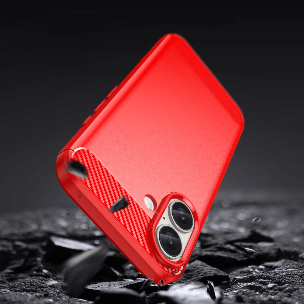 iPhone 16 Plus - Metall Carbon Look Hülle