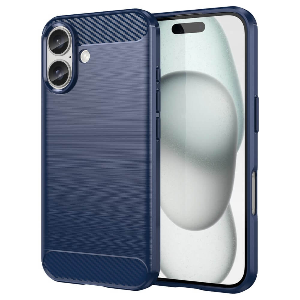 iPhone 16 Plus - Metall Carbon Look Hülle