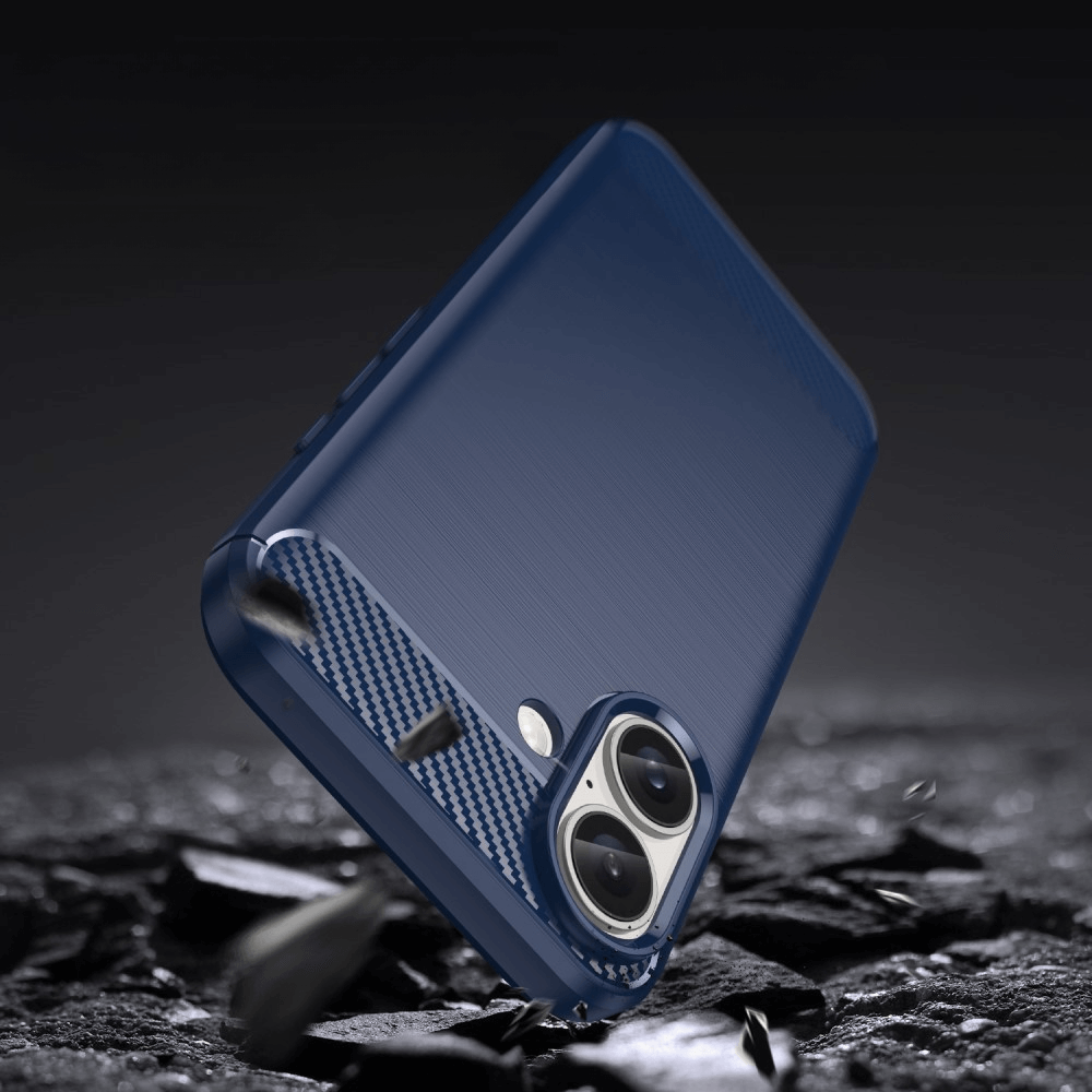 iPhone 16 Plus - Metall Carbon Look Hülle