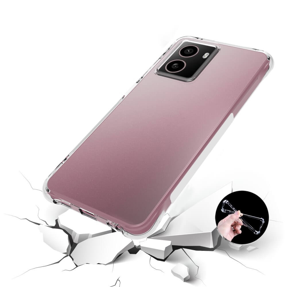 Das HMD Pulse in einer Silikonhülle mit Fallschutz von Cover-Discount ist über rissigem Boden abgebildet und veranschaulicht die Flexibilität und den zuverlässigen Aufprallschutz der transparenten TPU-Hülle.