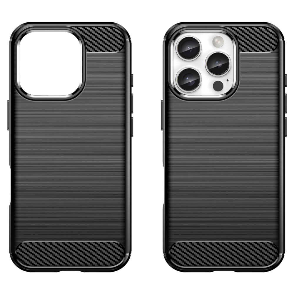 iPhone 16 Pro - Coque look métal carbone