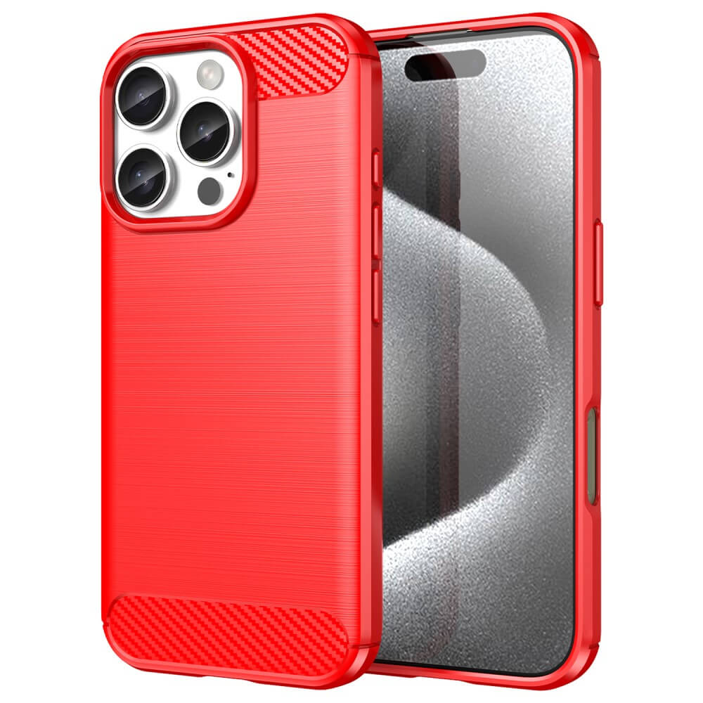 iPhone 16 Pro - Coque look métal carbone