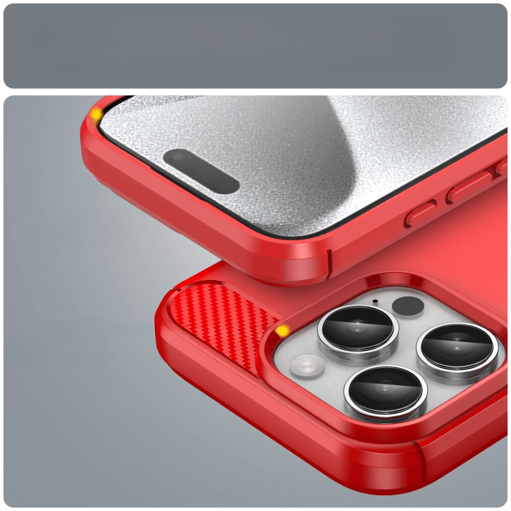 iPhone 16 Pro - Coque look métal carbone