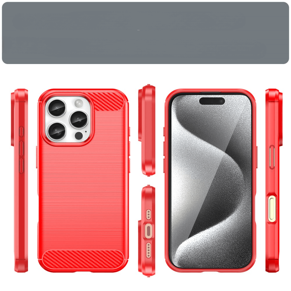 iPhone 16 Pro - Coque look métal carbone