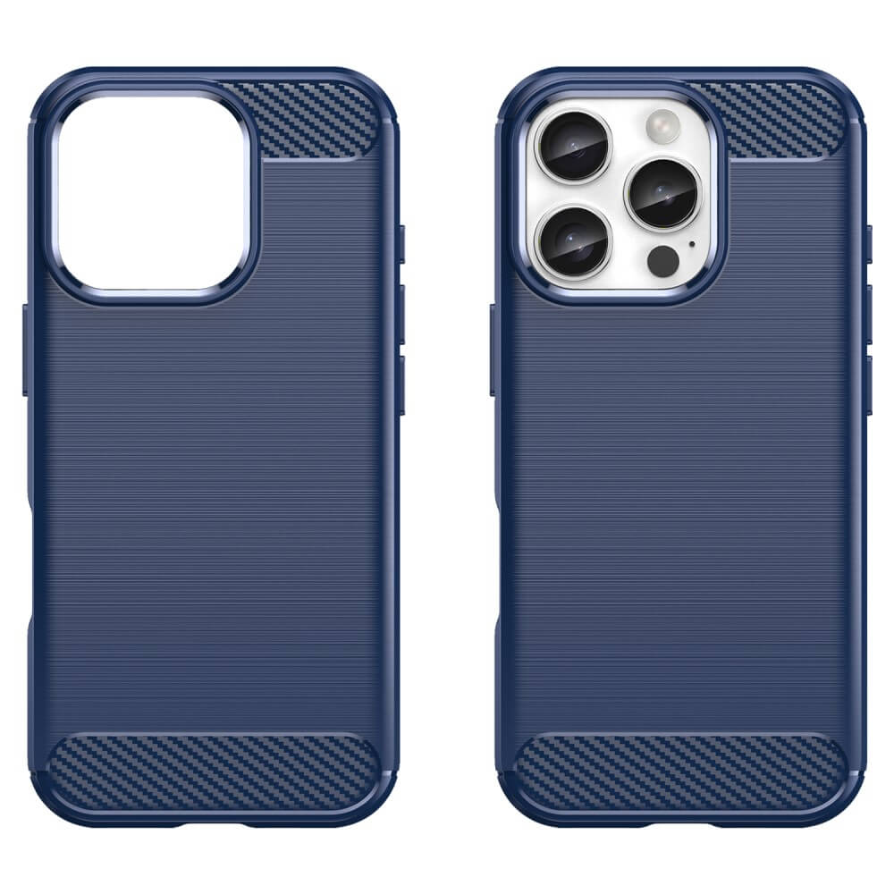 iPhone 16 Pro - Coque look métal carbone