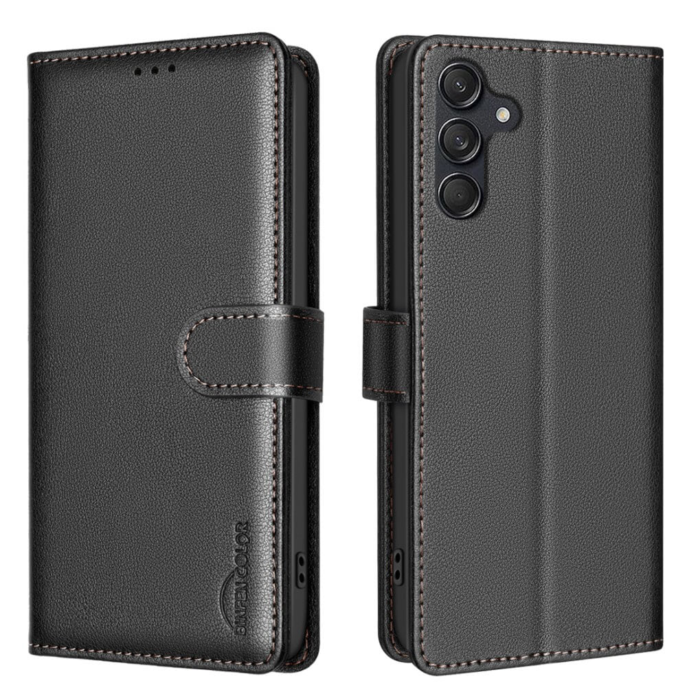 Galaxy S25 / S24 - Étui en cuir BINFEN avec bloqueur RFID