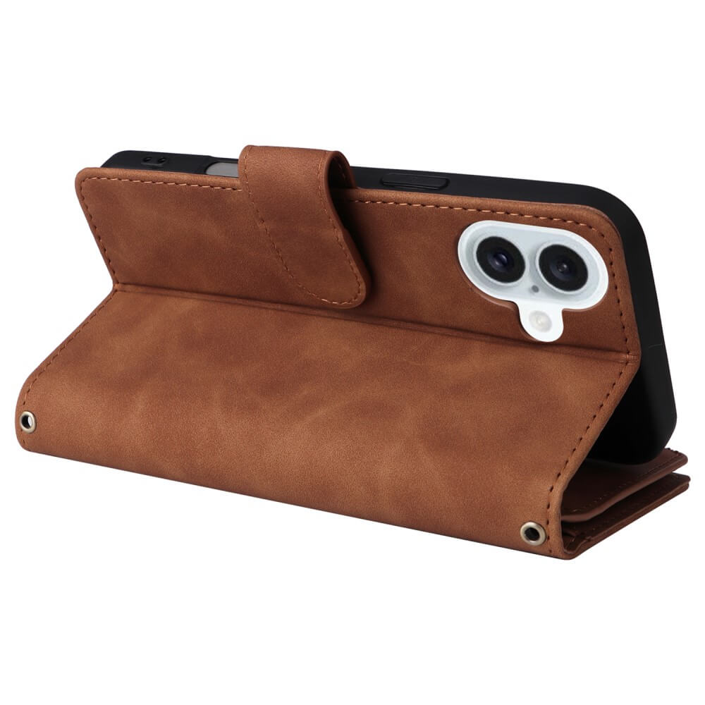iPhone 16 Plus - Brieftaschen Hülle mit Umhängeband
