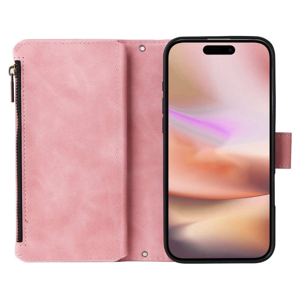 iPhone 16 Plus - Brieftaschen Hülle mit Umhängeband