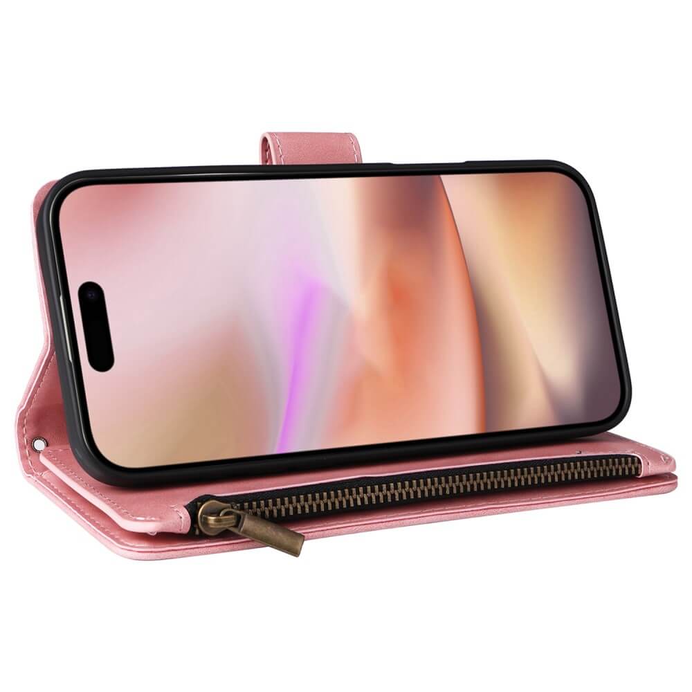 iPhone 16 Plus - Brieftaschen Hülle mit Umhängeband