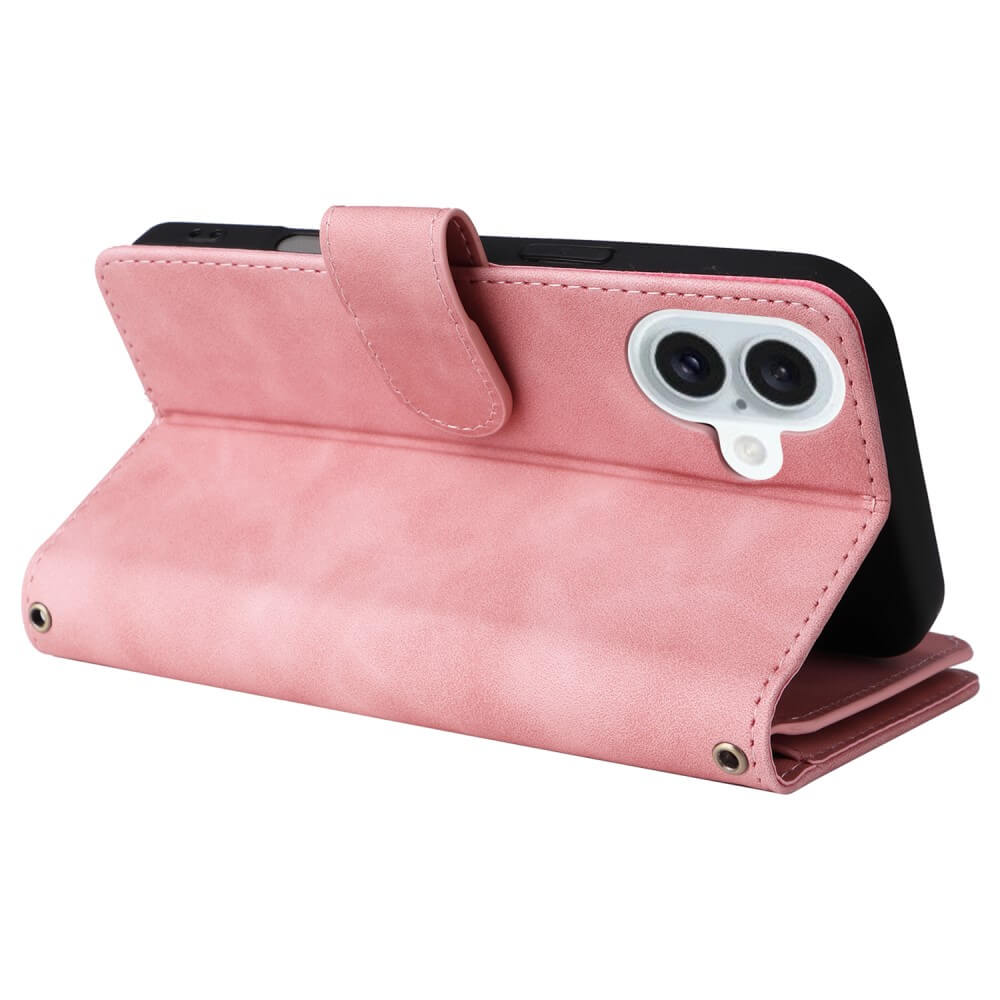 iPhone 16 Plus - Brieftaschen Hülle mit Umhängeband