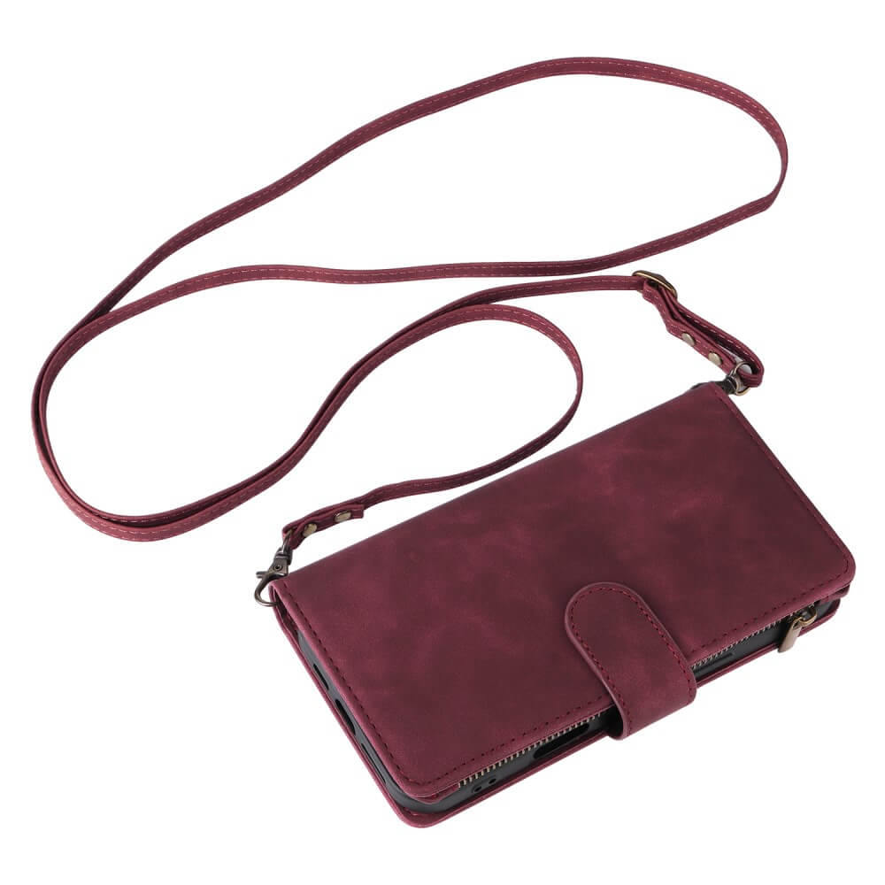iPhone 16 Plus - Brieftaschen Hülle mit Umhängeband