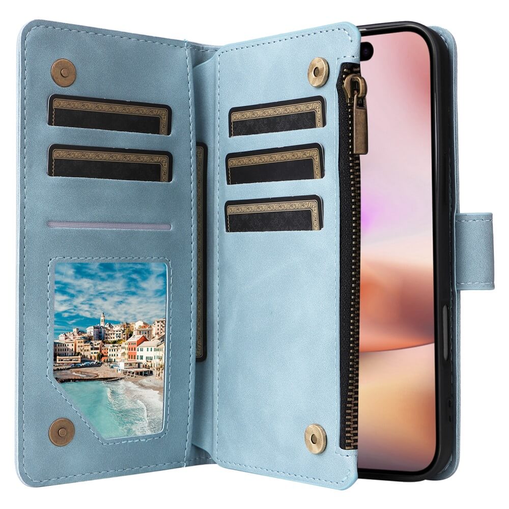 iPhone 16 Plus - Brieftaschen Hülle mit Umhängeband