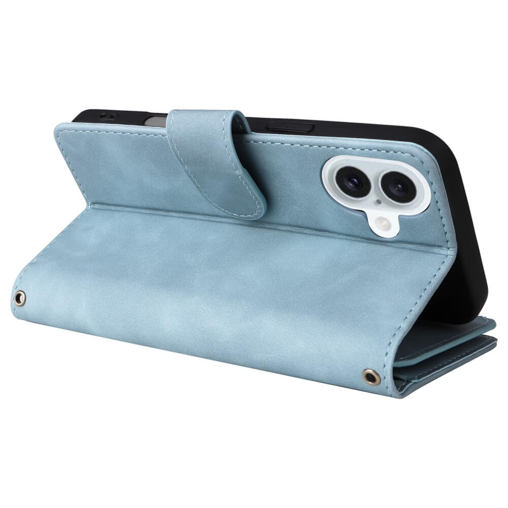 iPhone 16 Plus - Brieftaschen Hülle mit Umhängeband