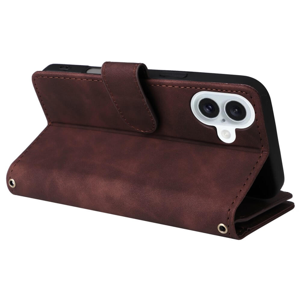 iPhone 16 Plus - Brieftaschen Hülle mit Umhängeband