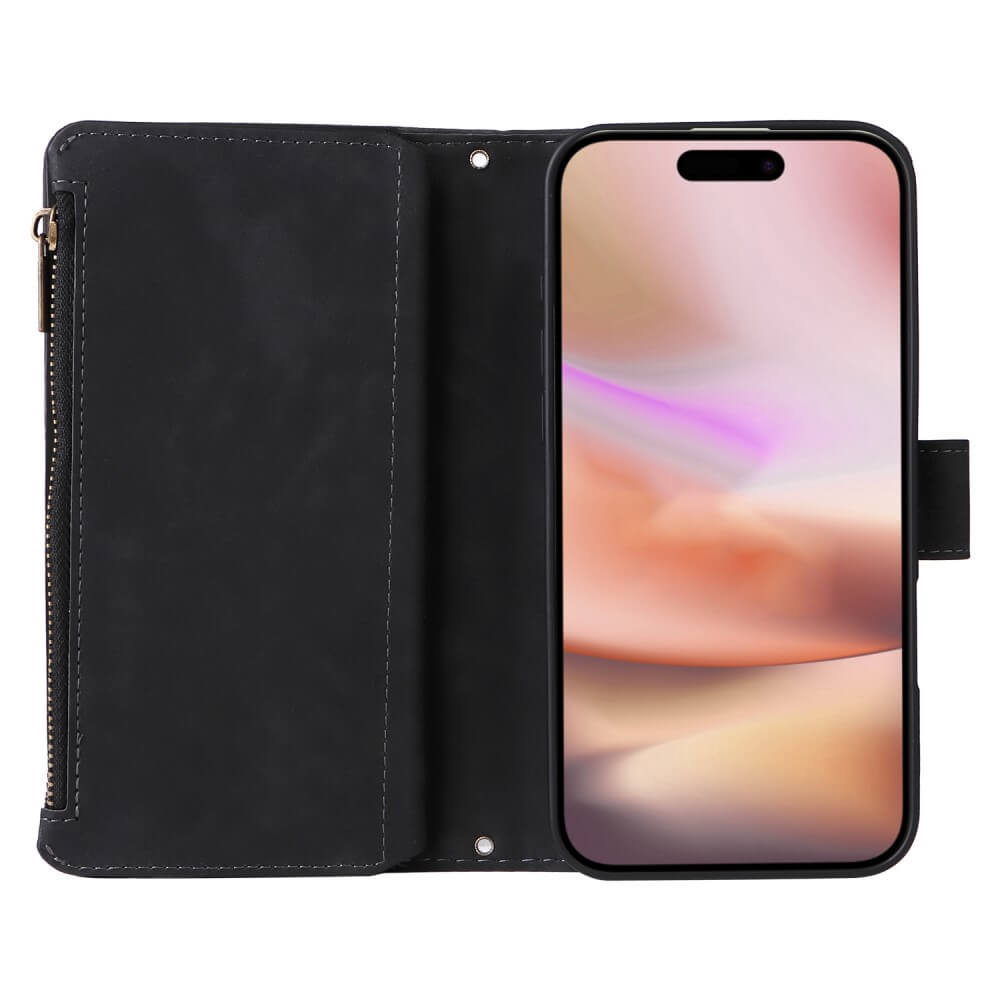 iPhone 16 Plus - Brieftaschen Hülle mit Umhängeband