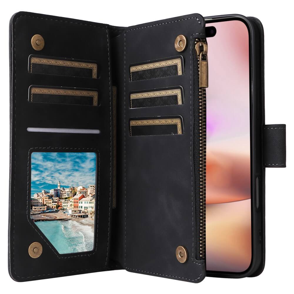 iPhone 16 Plus - Brieftaschen Hülle mit Umhängeband
