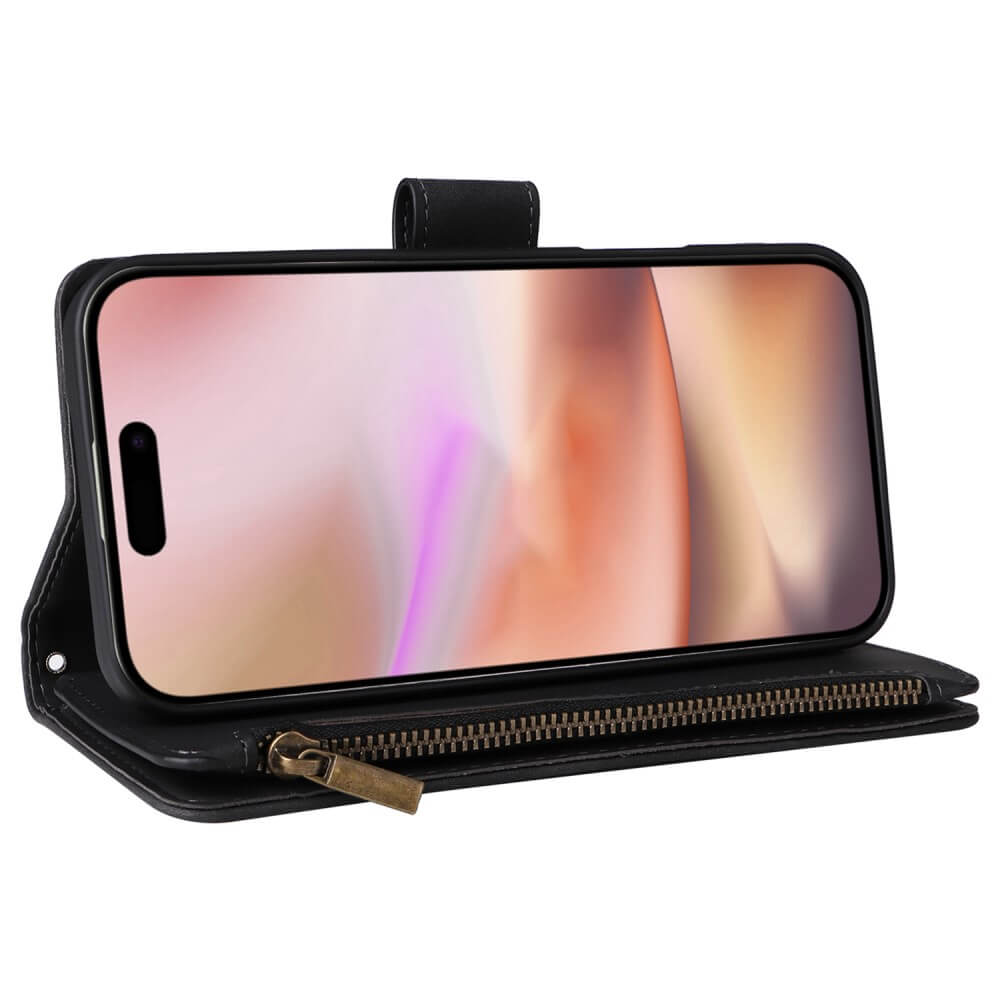 iPhone 16 Plus - Brieftaschen Hülle mit Umhängeband