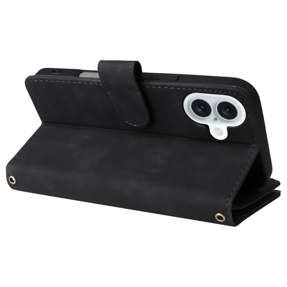 iPhone 16 Plus - Brieftaschen Hülle mit Umhängeband