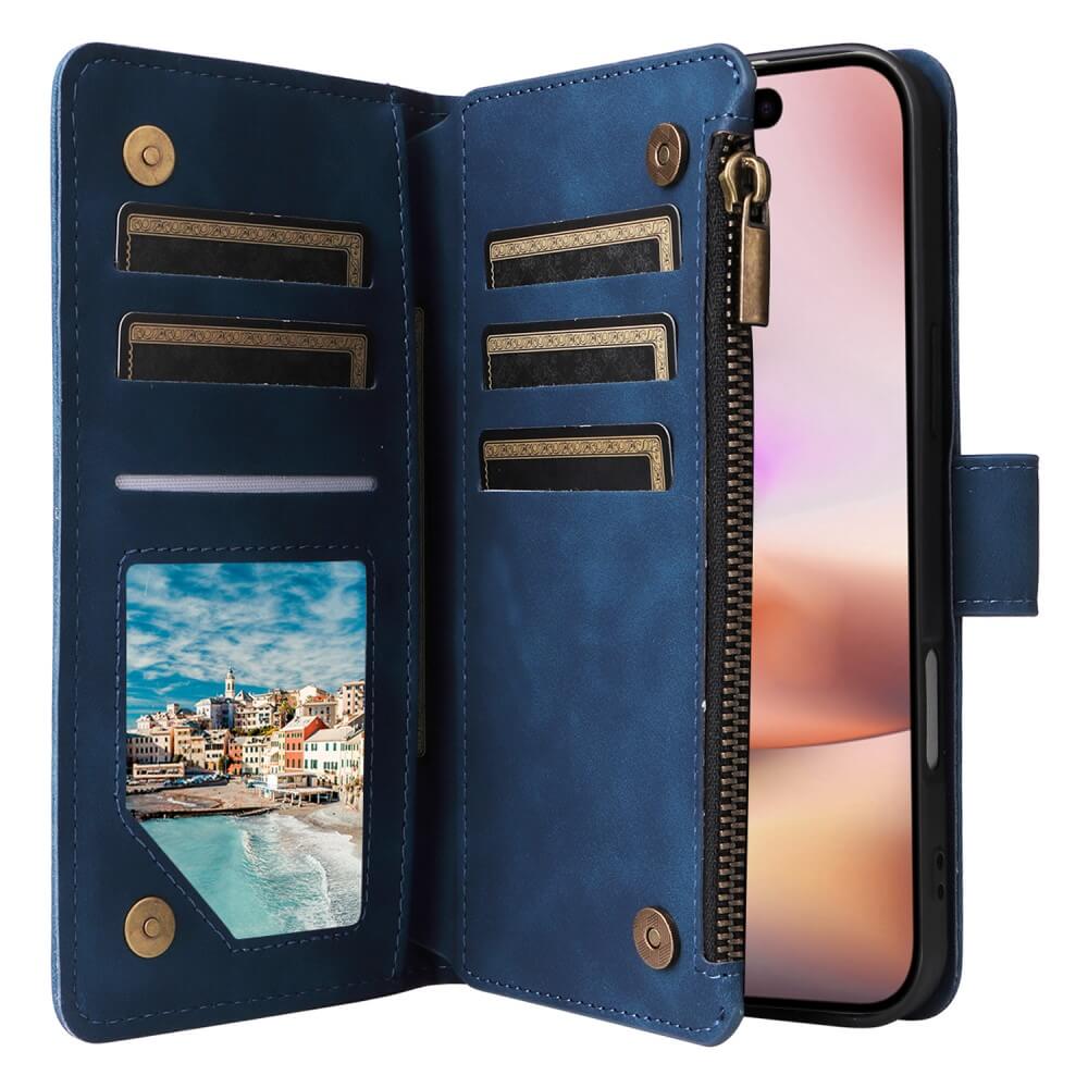 iPhone 16 Plus - Brieftaschen Hülle mit Umhängeband