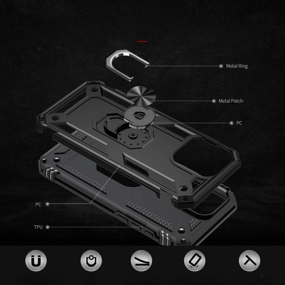 iPhone 16 Pro - Coque arrière résistante avec kickstand